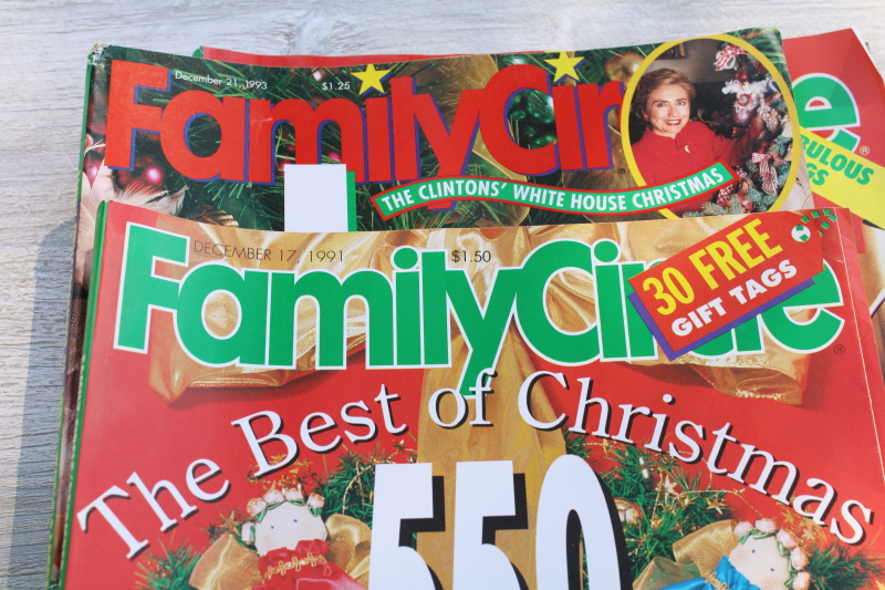 photo of 1990s vintage Family Circle Christmas magazines lot, baking, holiday recipes, ads!  #8